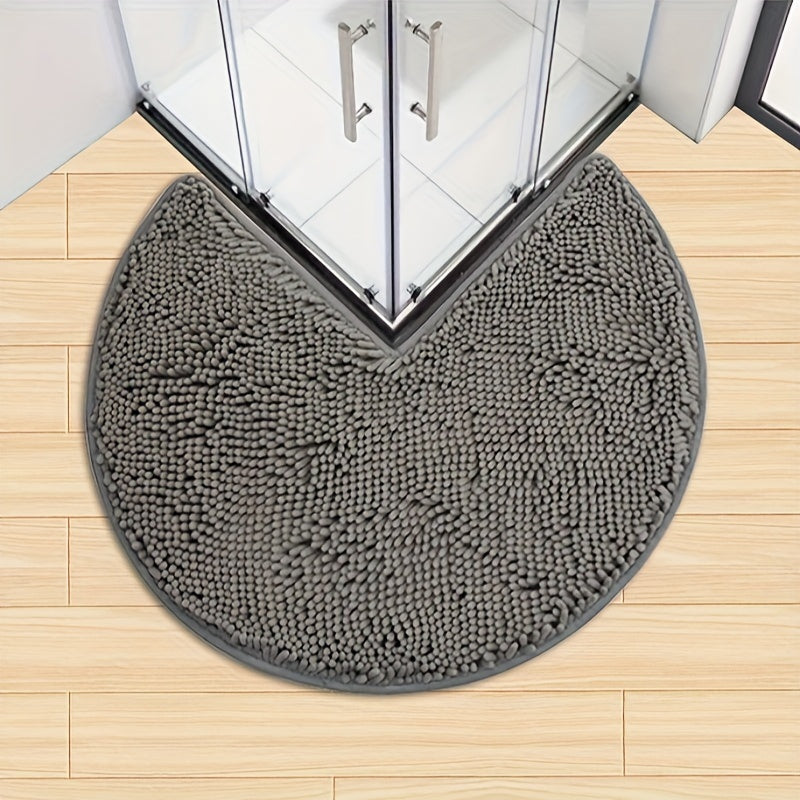 Maliben | Round Luxury Chen Bath Mat Ultra-Soft Chenille – Anti-Slip & Quick Drying