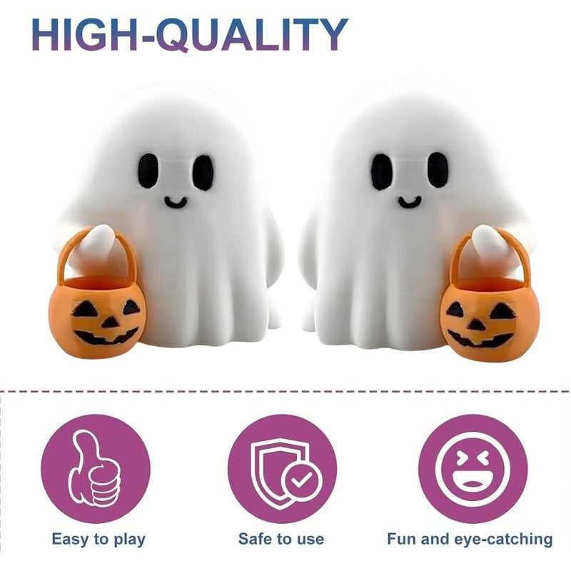 Maliben | Mini Halloween Ghost Night Light – Squishy Led Pumpkin Buddy