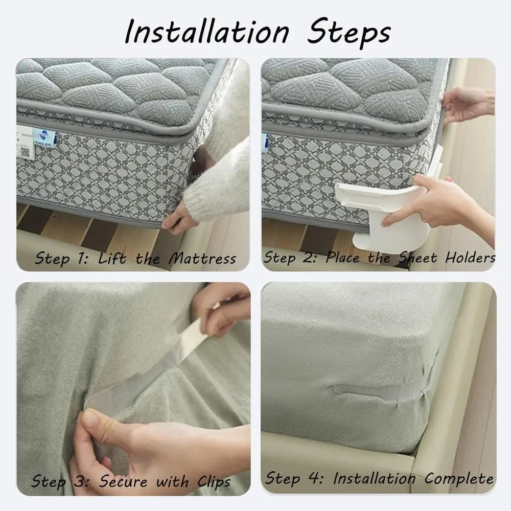 Maliben | 4-Piece Bed Sheet Holder Set – Secure Hold For All Mattress Sizes