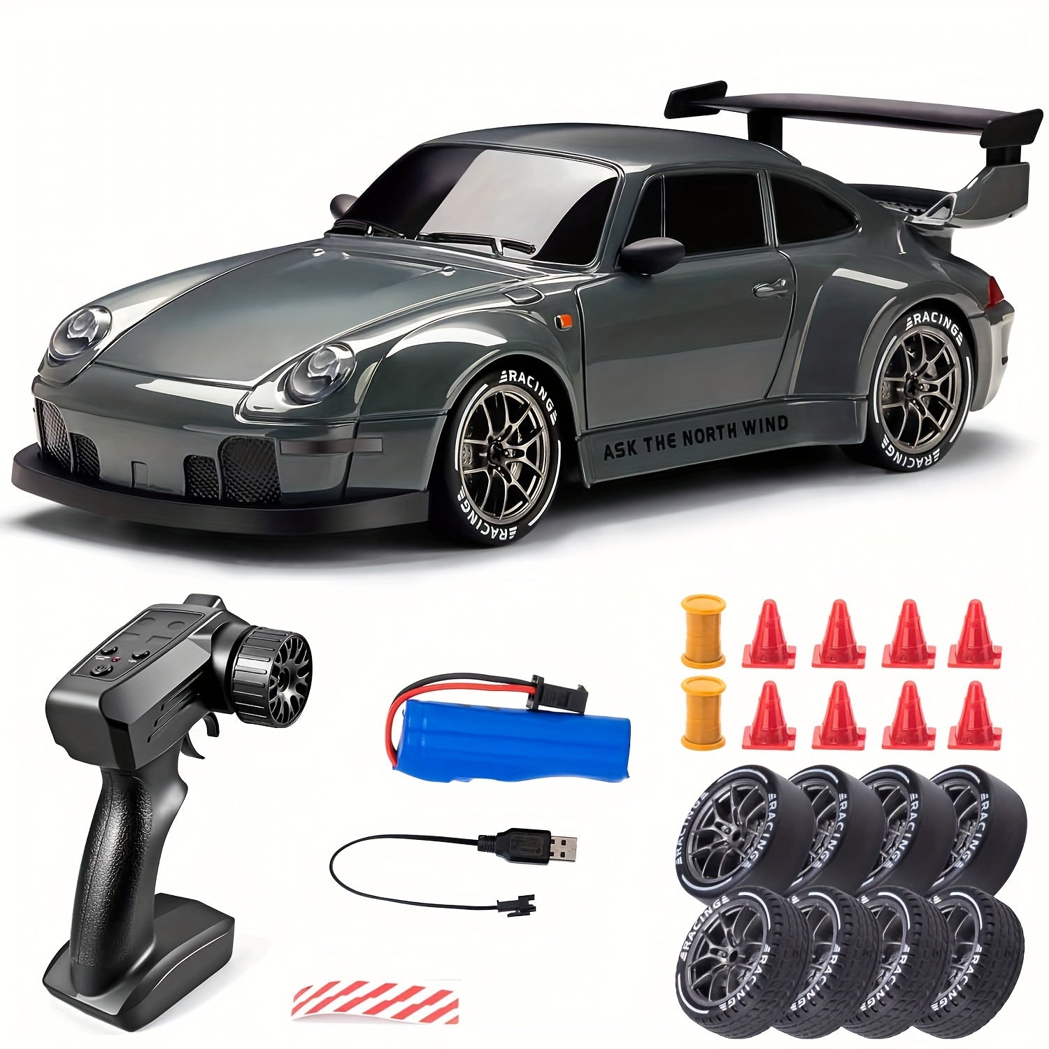 Maliben | Ultimate 1:24 Rc Drift Car With Led Wheels – Rechargeable 4wd Racing Toy