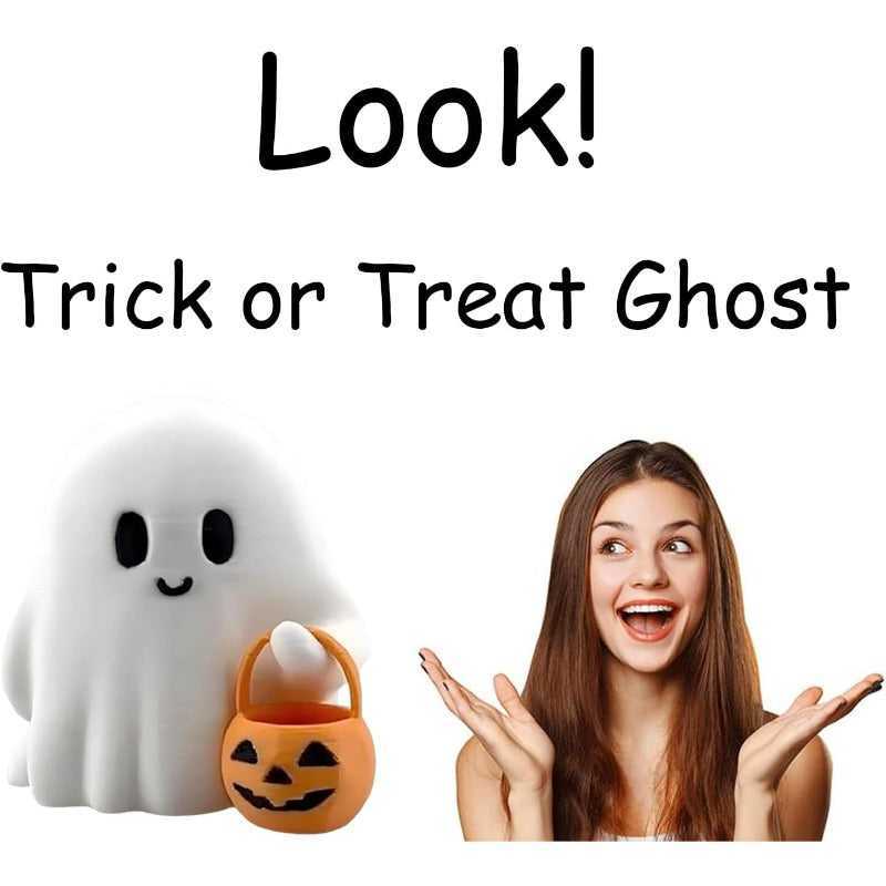 Maliben | Mini Halloween Ghost Night Light – Squishy Led Pumpkin Buddy