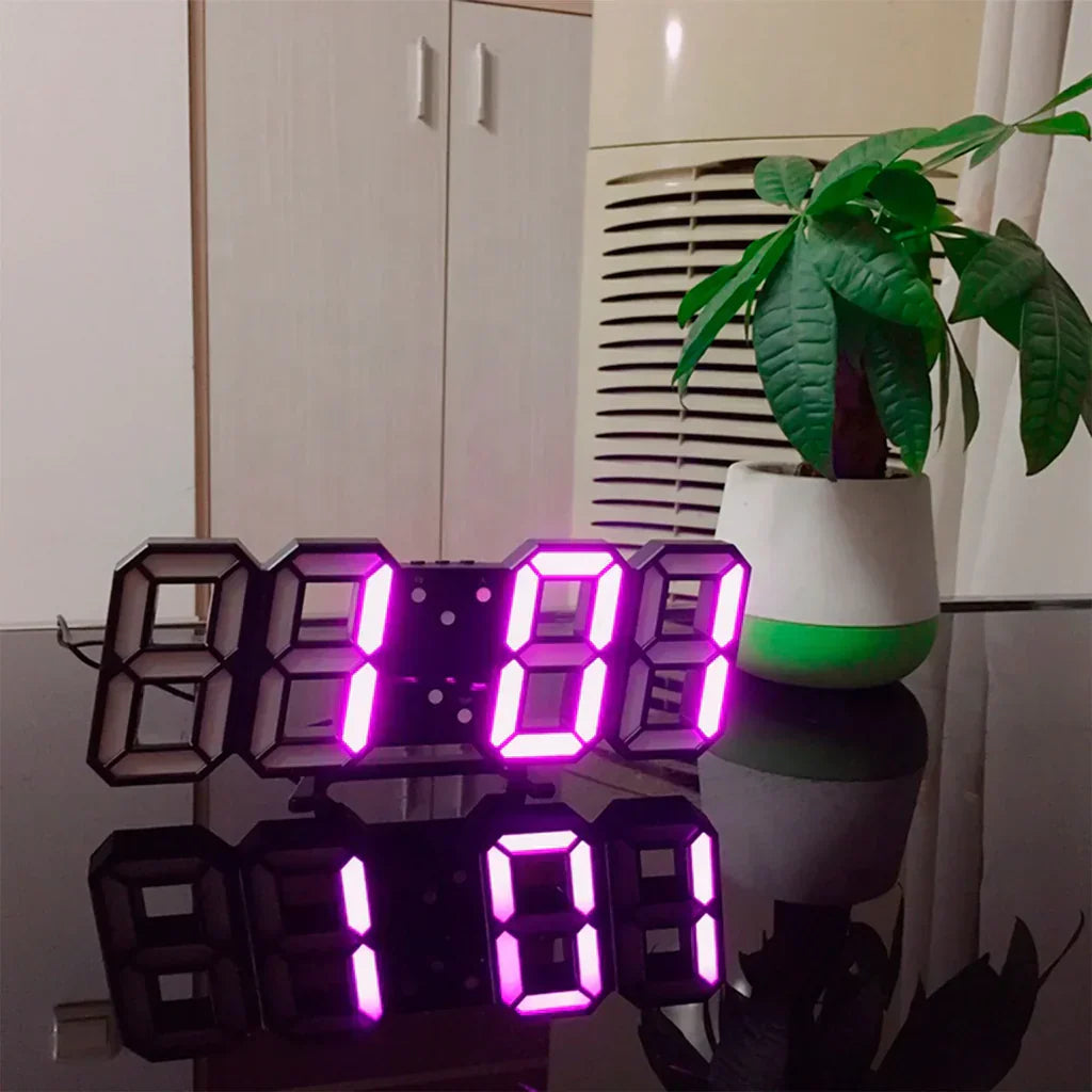 Maliben | Timeglow 3d Led Wall Clock – Digital Clock With Adjustable Lighting