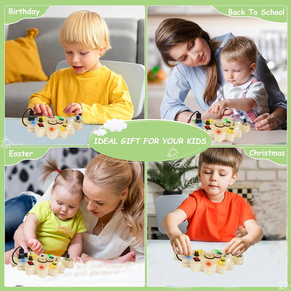 Maliben | Creative Dino Pinboard & Busy Board - For Toddlers Aged 2-4 Years