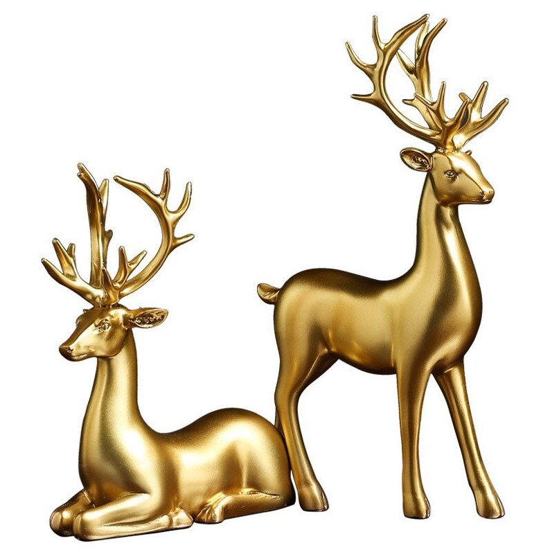 Maliben | Golden Couple Deer Figurines