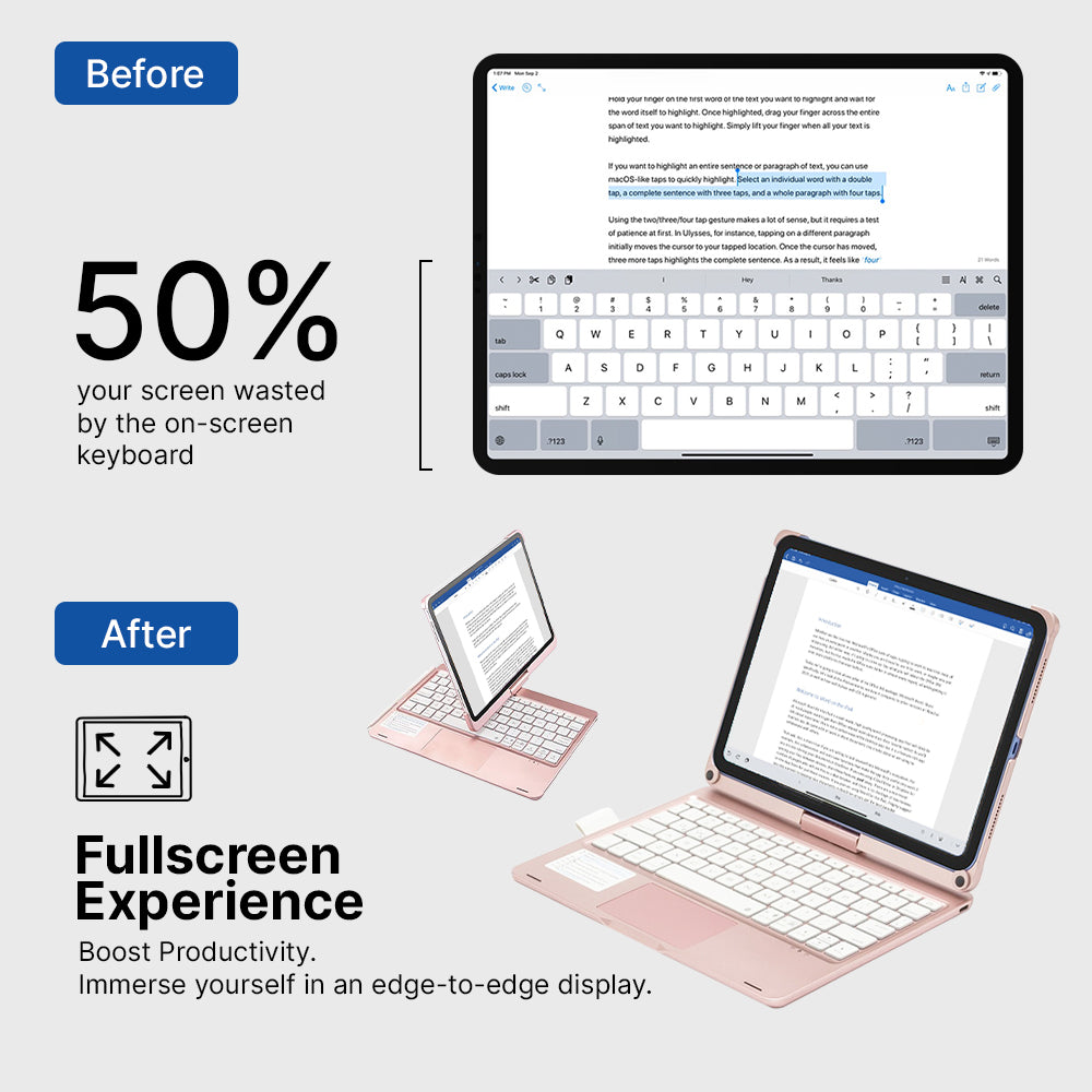 Maliben | Wireless Keyboard Case For Ipad - Rotating Design