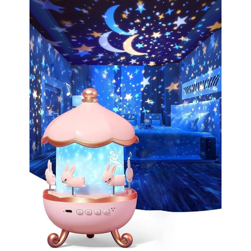 Maliben | Frostwave | Children 360° Rotating Rabbit Night Lamp Projector