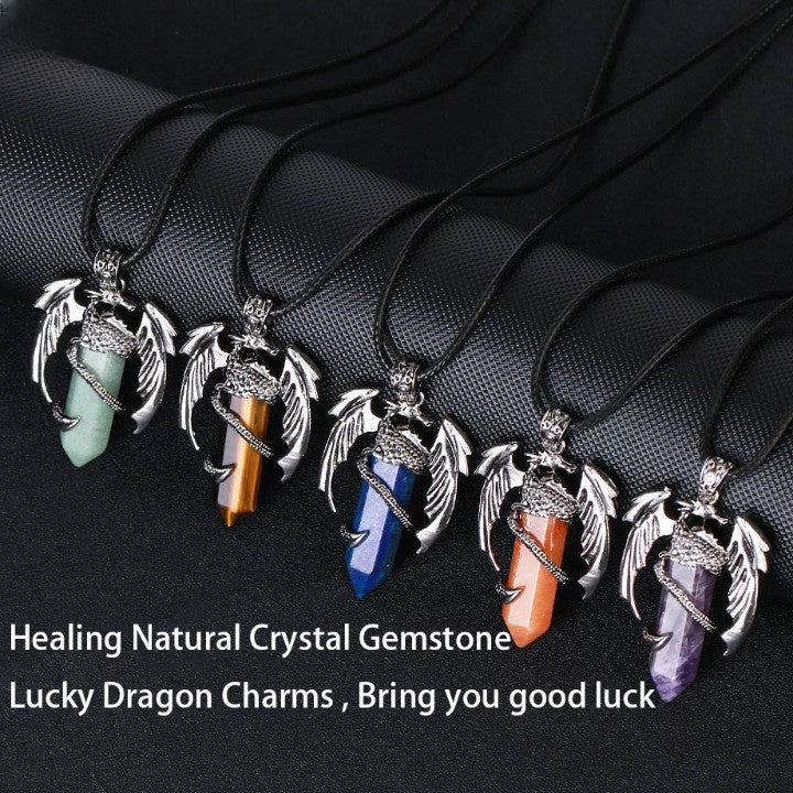Maliben | Bohemian Style Natural Mystic Gemstone Dragon Necklace