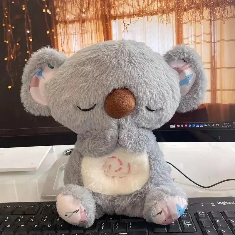 Maliben | Anxiety Relief Koala Plush Toy With Music, Lights And Rhythmic Breathing Motion