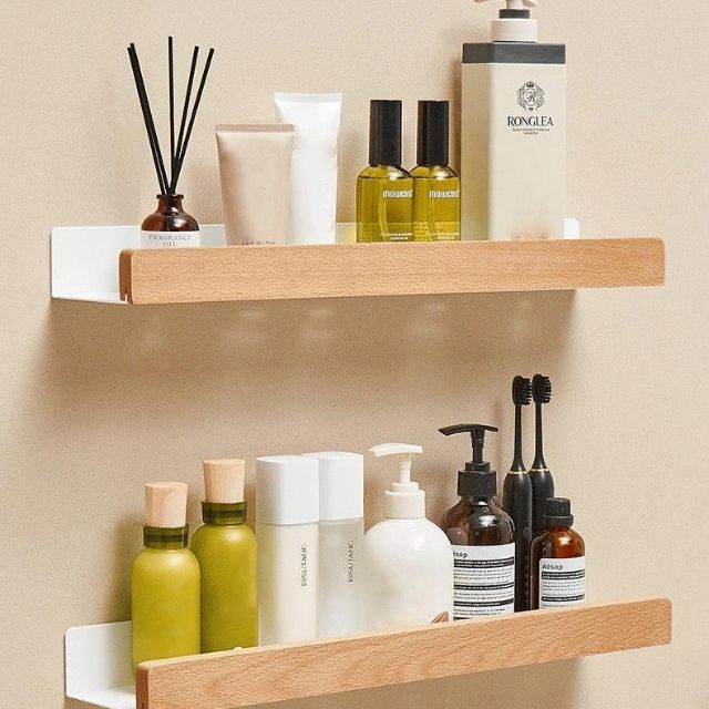 Maliben | Solid Wood Bathroom Organizer Shelves Without Drilling