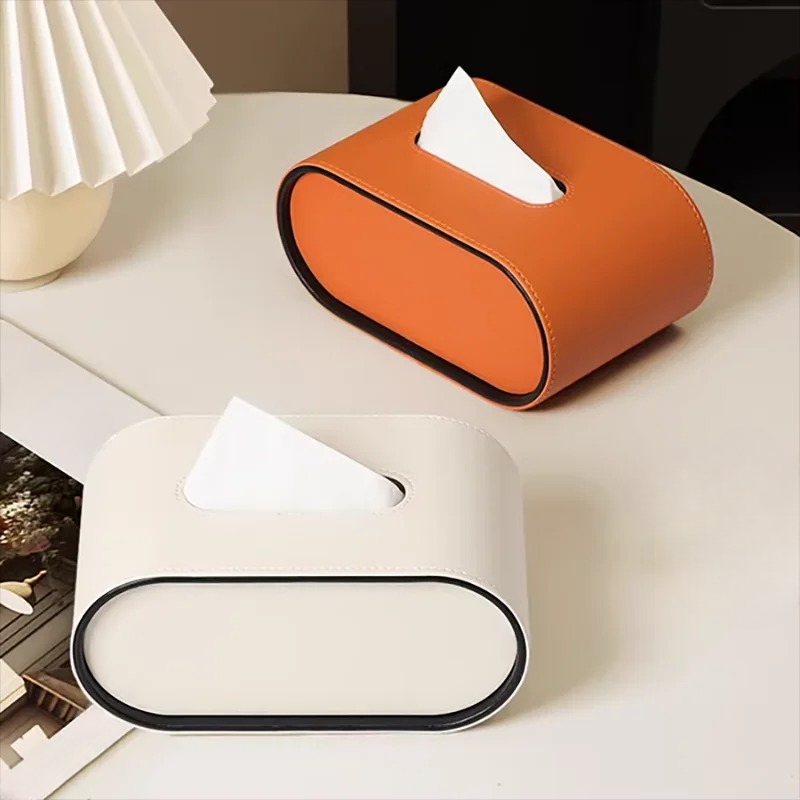 Maliben | Tissue Box - Oval Elegance - Leather Design - Functional & Stylish