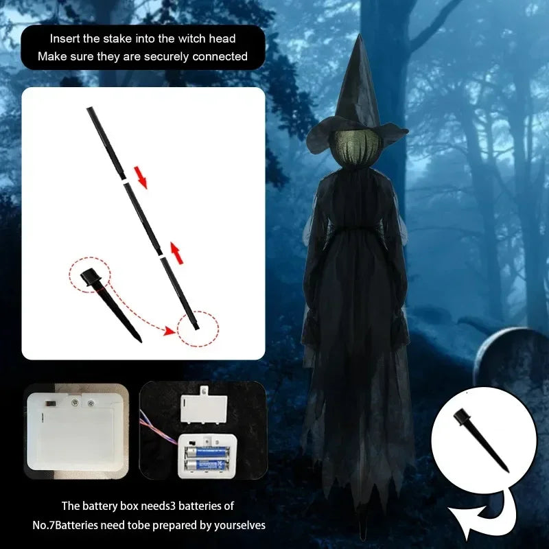 Maliben | Glowing Hand-Holding Halloween Witch Decor