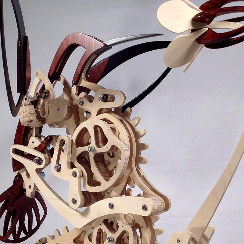 Maliben | Wood Kinetic Hummingbird Sculpture