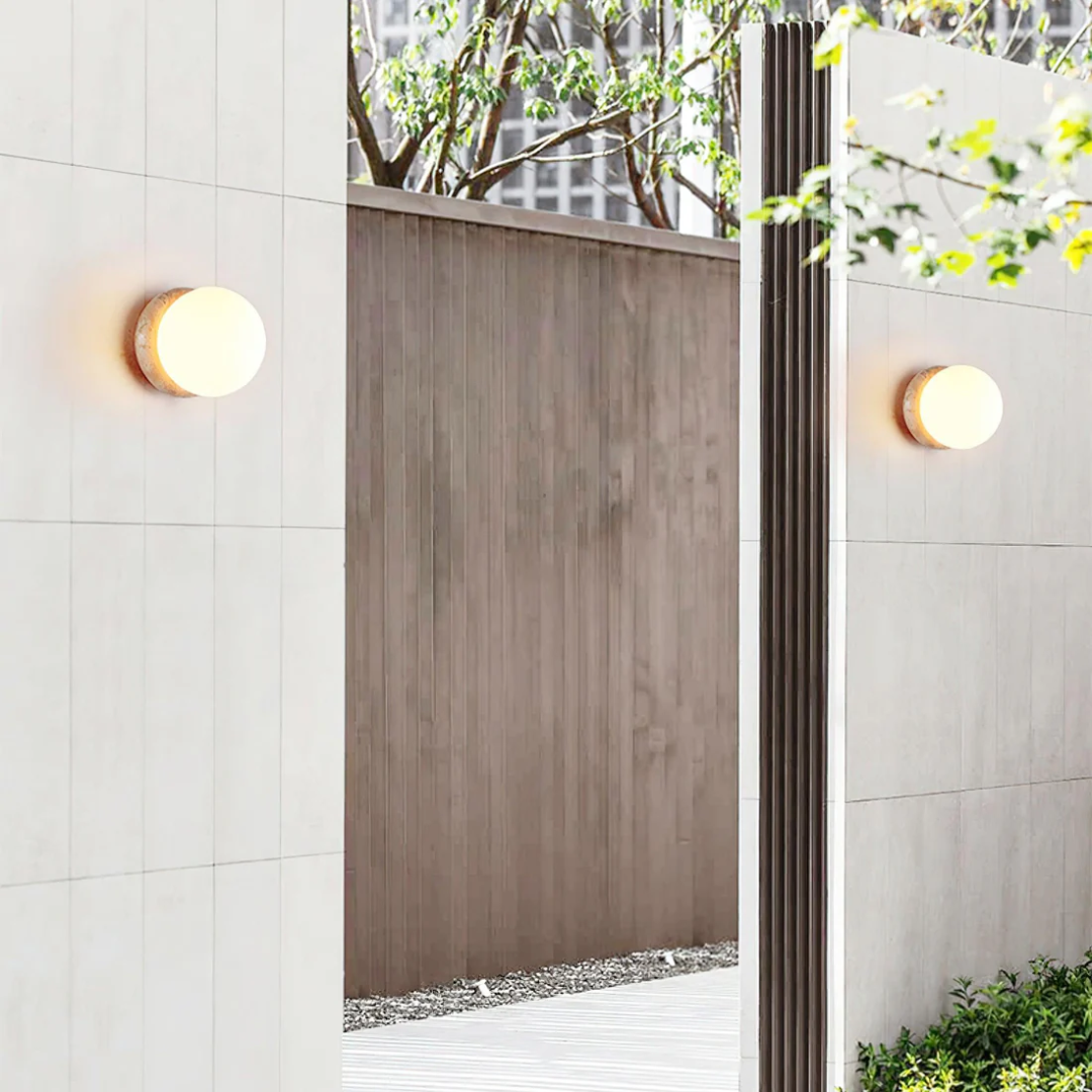 Maliben | Travertine Waterproof Outdoor Wall Lamp