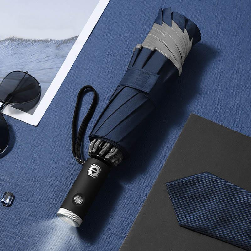 Maliben Automatic foldable umbrella with reflective edge