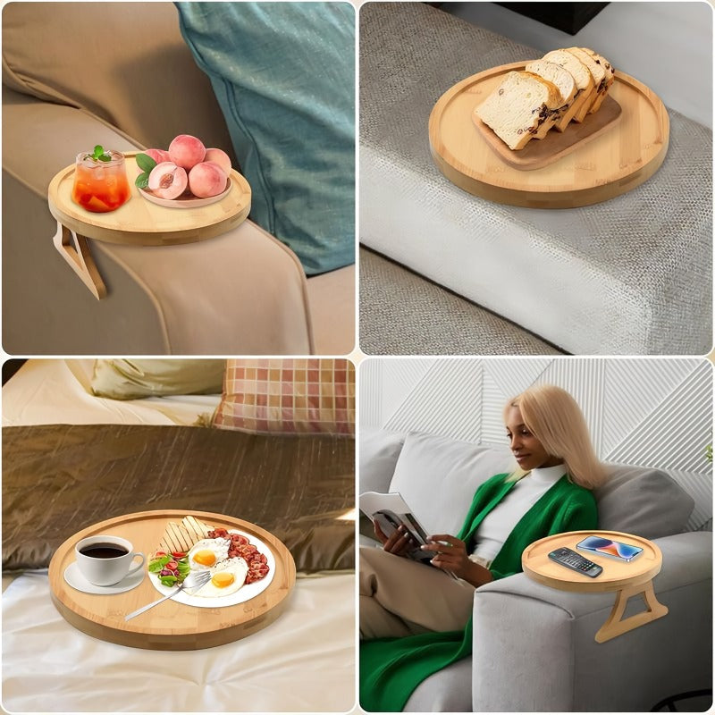 Maliben | Wooden Sofa Armrest Side Table