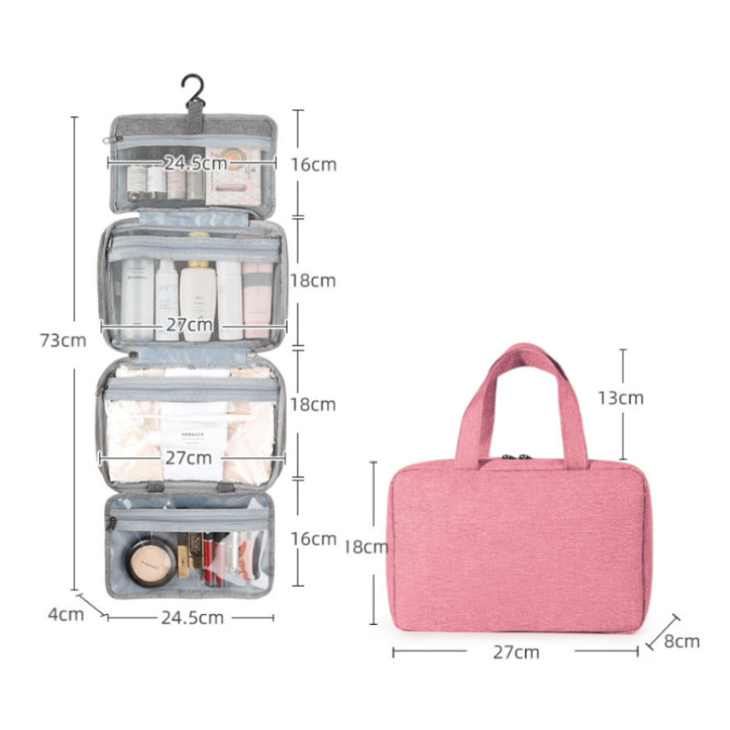 Maliben | Travelique Travel Cosmetic Organizer | Compact & Water-Repellent | With 4 Compartments & 360° Hook | For Women & Men