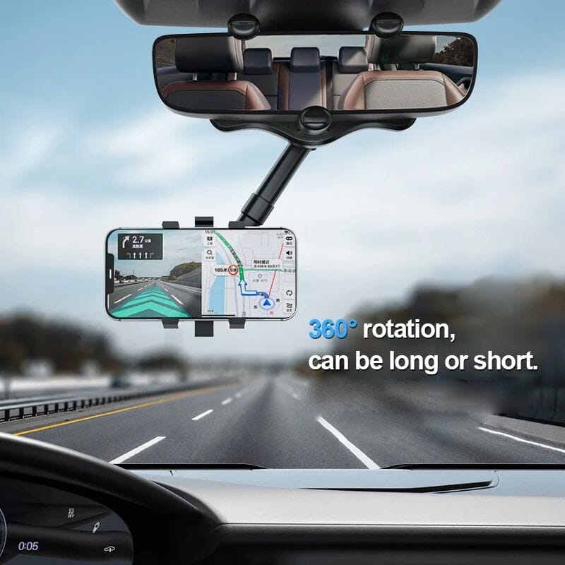Maliben | Multifunctional 360 Rotatable Car Rearview Mirror Phone Holder