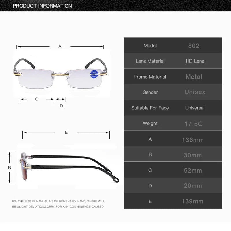 Maliben Progressive reading glasses with high hardness and anti-blue light filter for...