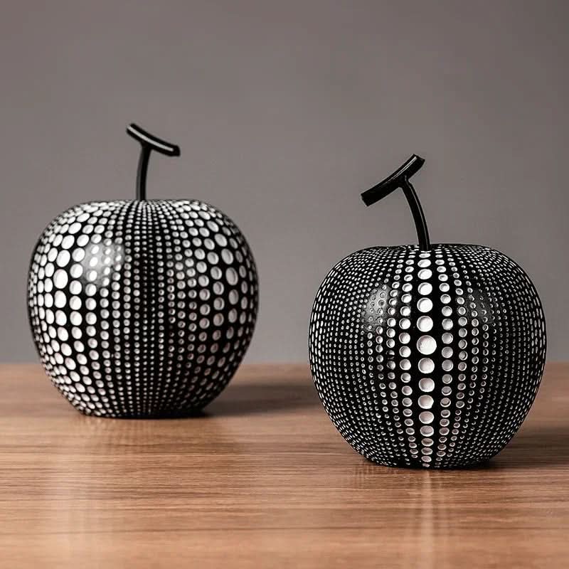 Maliben | Monoapple Decorative Figurine – Black & White Polka Dot Apple