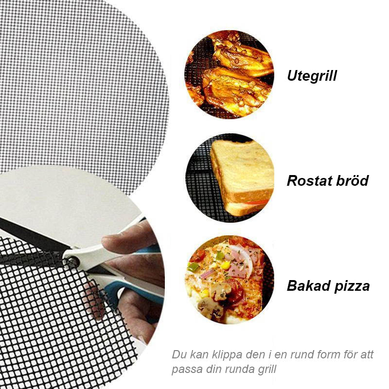 Maliben | Grillfine Bbq Grill Net / Grill Mat | Non-Stick & Reusable | Heat Resistant Up To 370 °C | For Meat, Fish & Vegetables