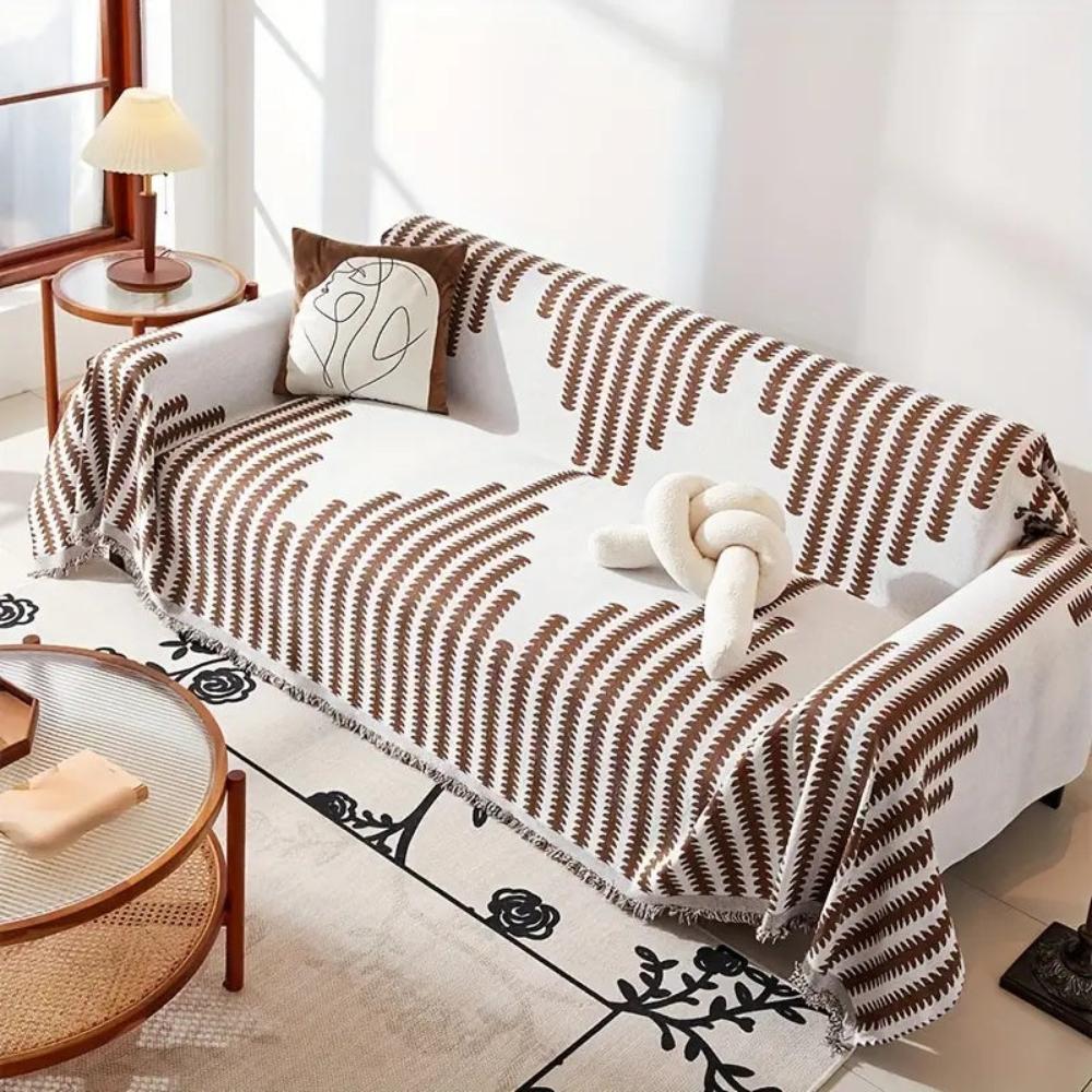 Maliben | Modern Monochrome Fern Sofa Cover