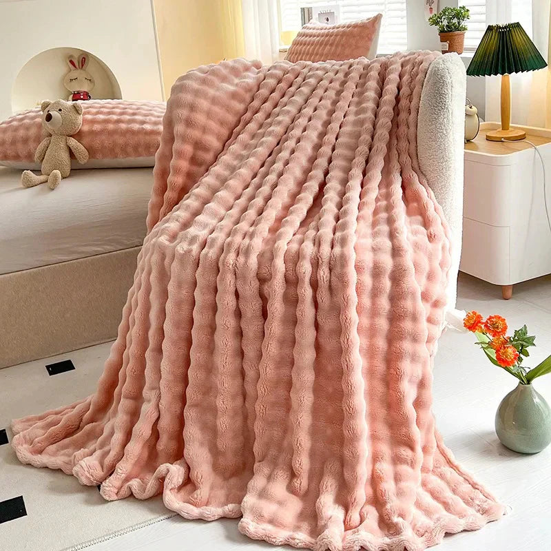 Maliben | Luxury Bubble Texture Fleece Blanket - Bubblenest