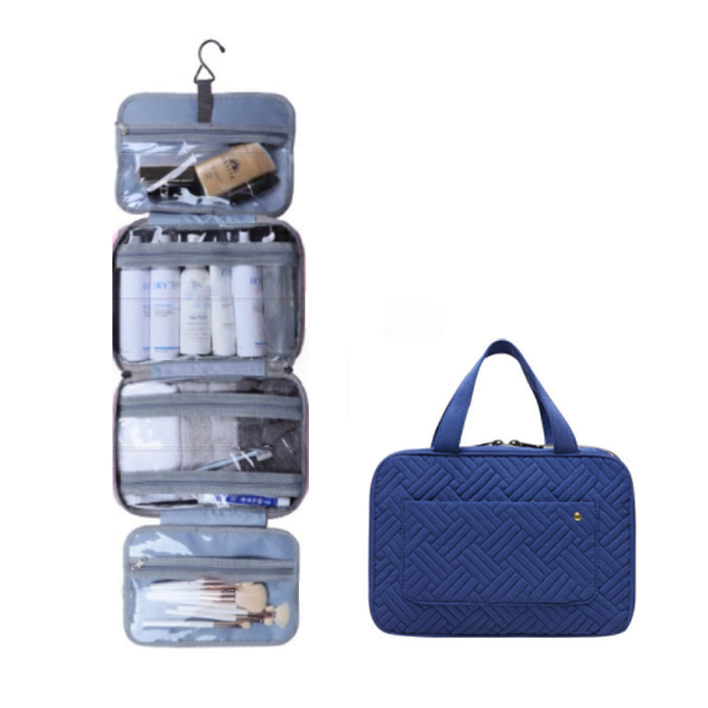 Maliben | Travelique Travel Cosmetic Organizer | Compact & Water-Repellent | With 4 Compartments & 360° Hook | For Women & Men