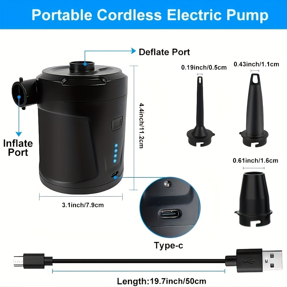 Maliben | Electric Air Pump Airtrek Mini | Usb Rechargeable & Cordless | Compact & Sturdy | For Air Mattresses & Outdoor