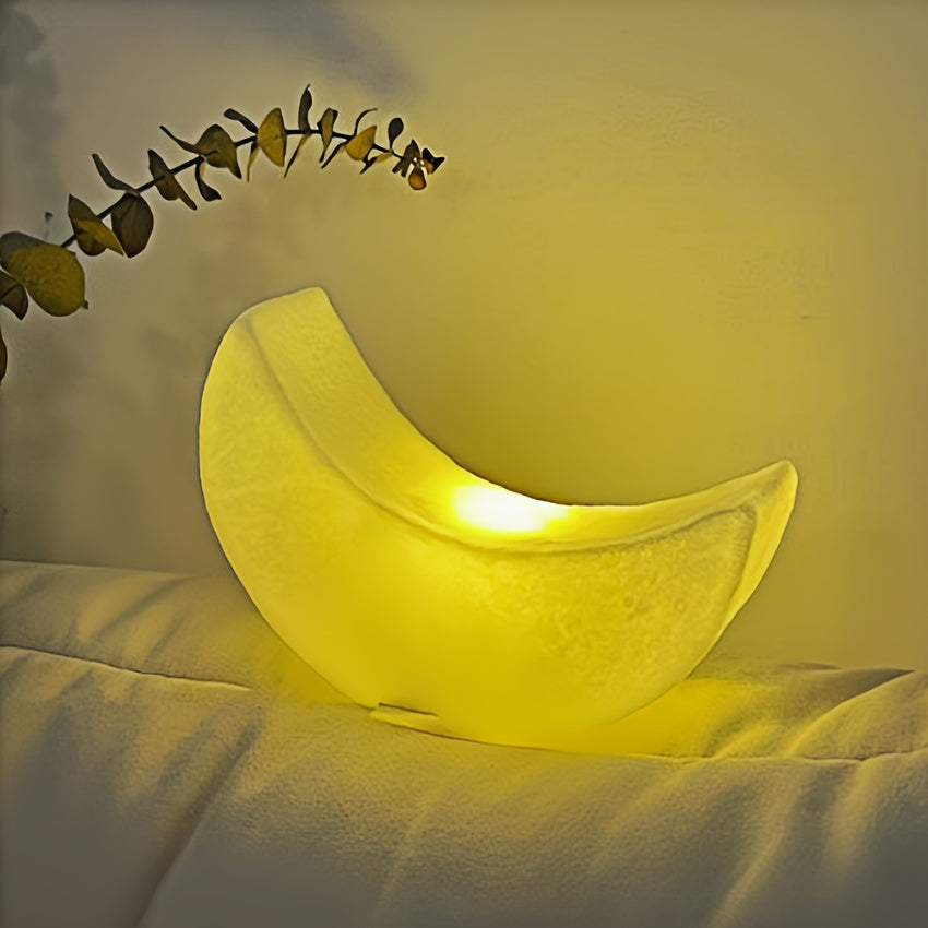 Maliben | Half Moon Night Lamp In Art Deco Style – Battery Powered With Switch