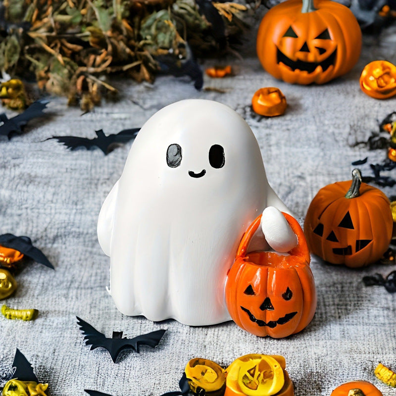 Maliben | Mini Halloween Ghost Night Light – Squishy Led Pumpkin Buddy