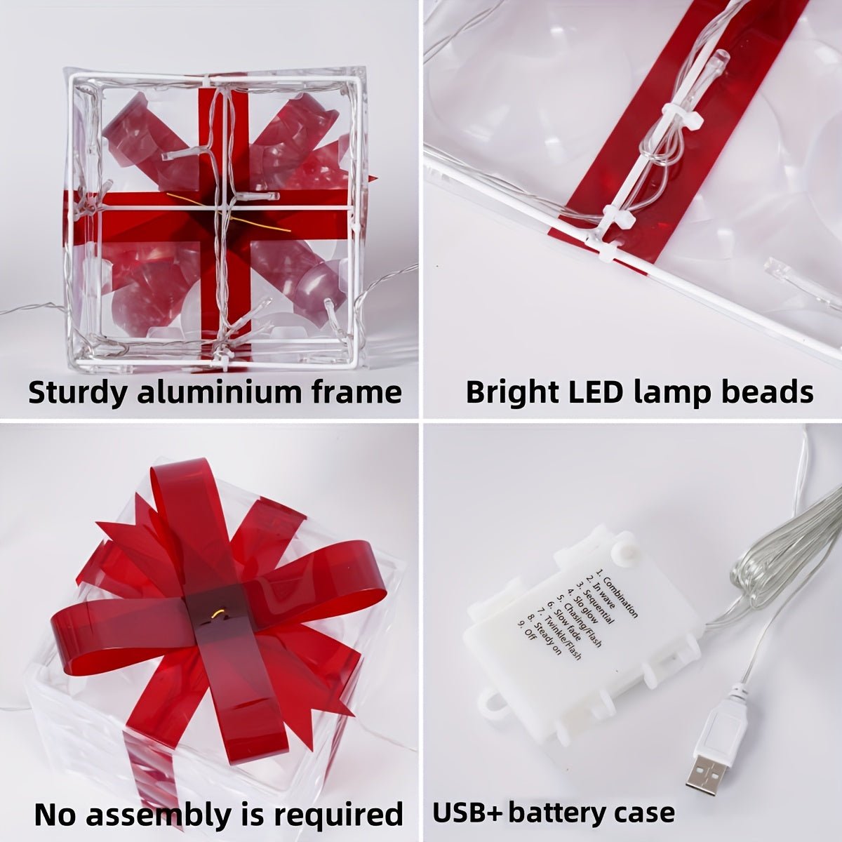 Maliben | Luminous Gifts - Set Of 3 Illuminated Boxes - Christmas Decoration For Indoor And Outdoor