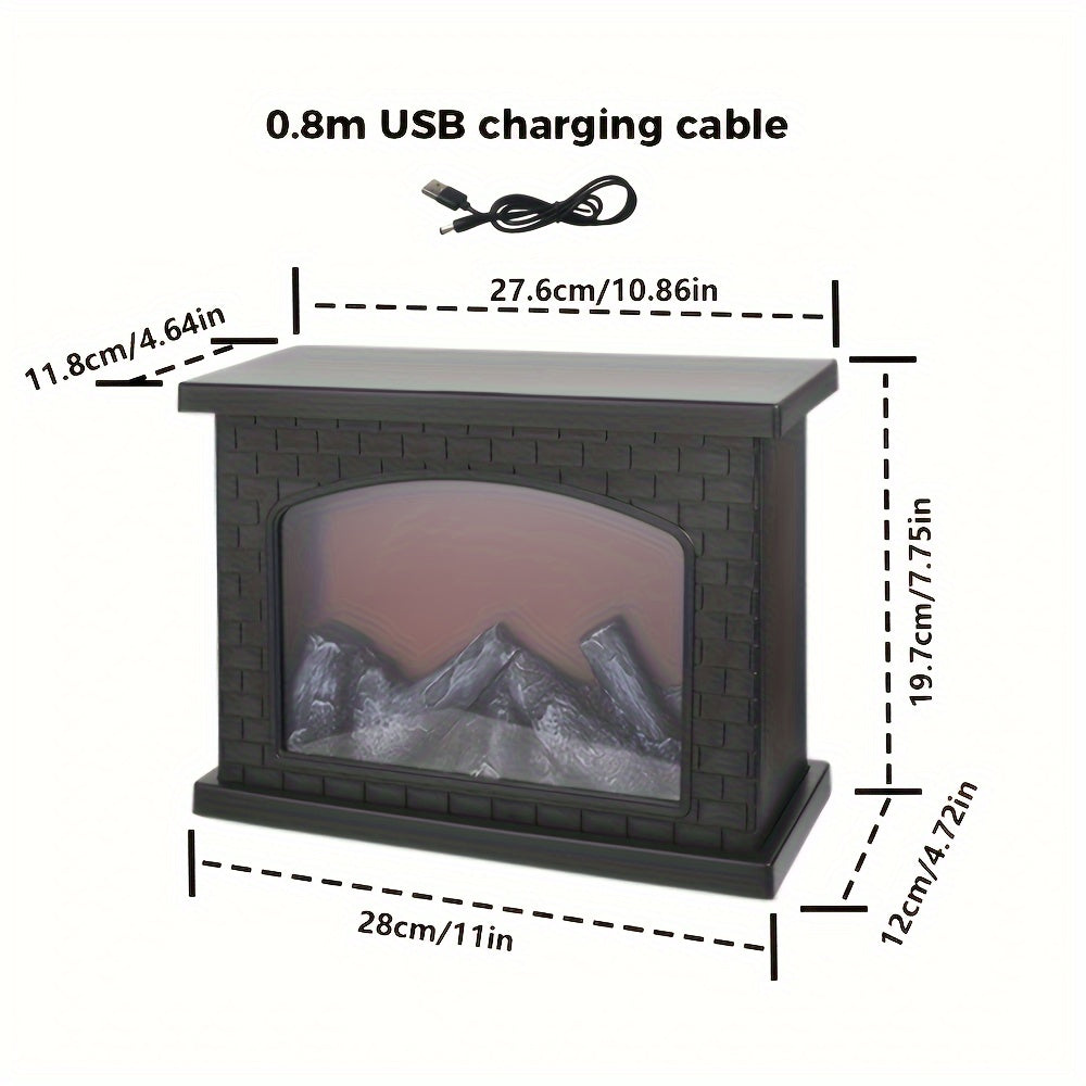 Maliben | Cozy Rectangular Fireplace Lantern Stove Lamp - Realistic Simulation Flame Lights