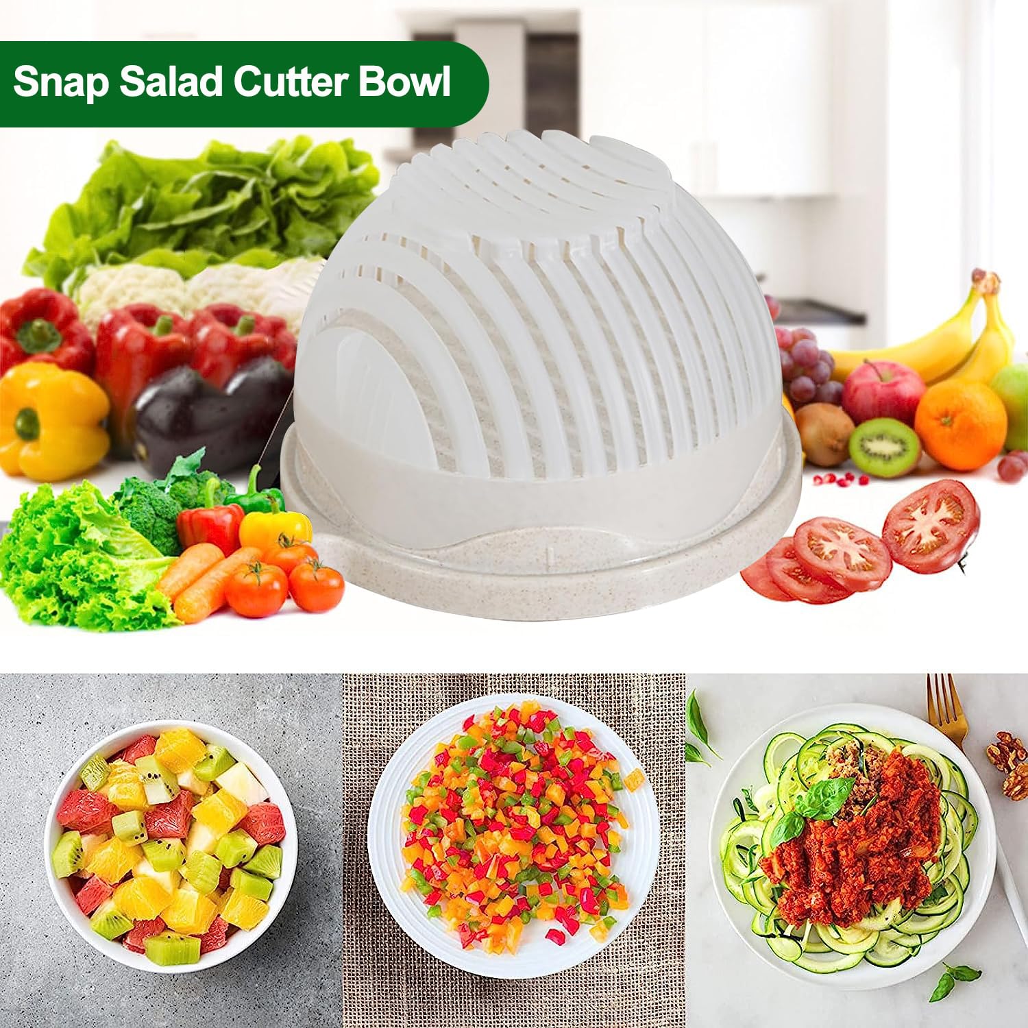 Maliben | Veggieslice Pro — Make Salad Making Safe, Quick, And Effortless Child's Play! (2 Pieces)