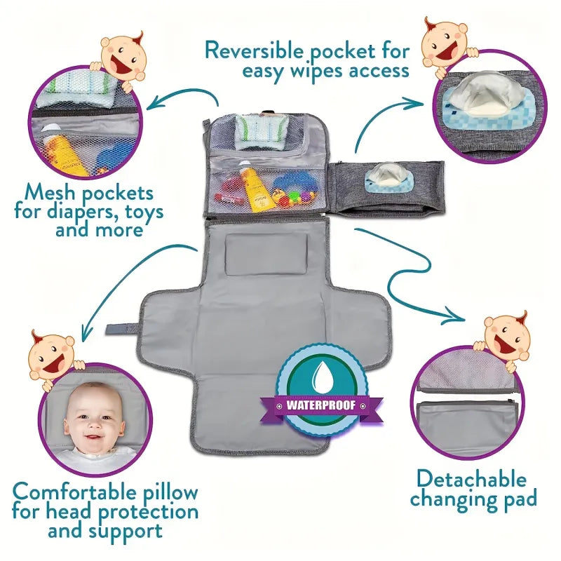 Maliben | Changing Pad For On The Go – Foldable Baby Changing Mat With Pockets