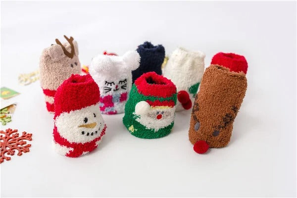 Maliben | Christmas Socks In Gift Box Design | Plush House & Cuddle Socks | Universal Size