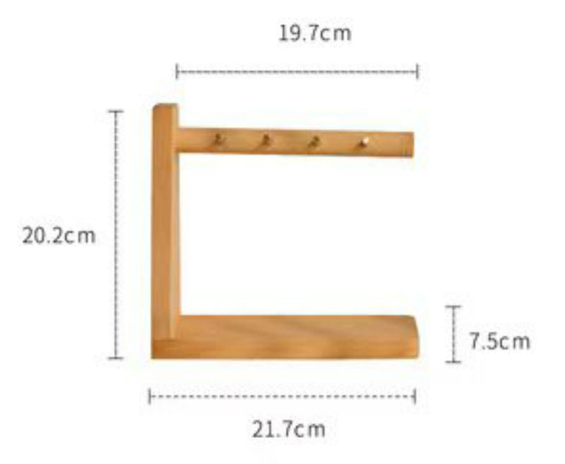 Maliben | Solid Wood Key Organizer With 6 Key Hooks And Storage PlatForm, No Installation Required, Suitable for Storing Keys, Glasses, Wallets And More