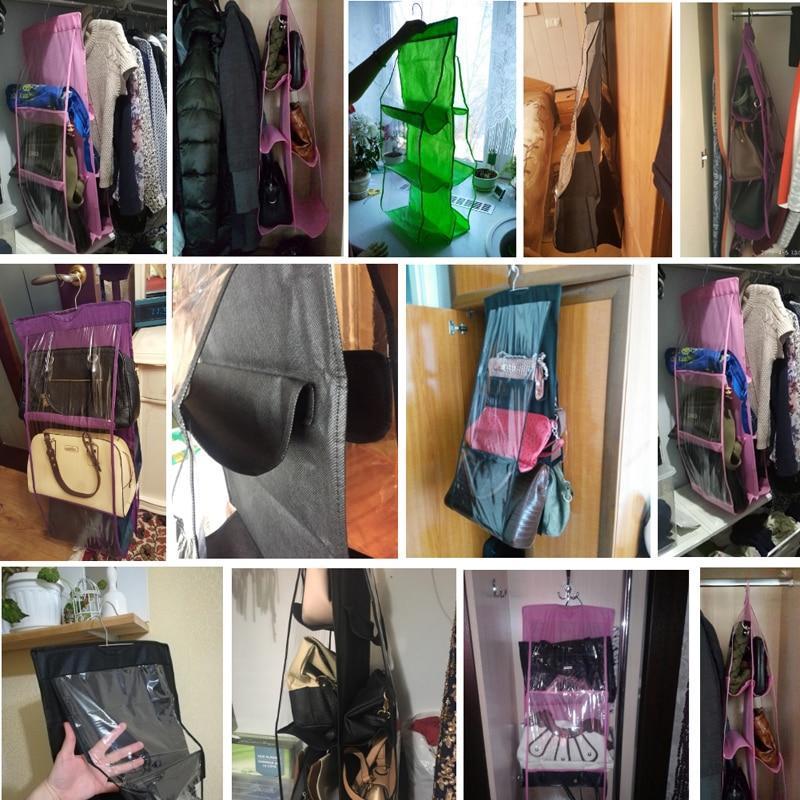 Maliben | Hanging Handy Handbag Organizer 6 Pocket Transparent Storage Wardrobe