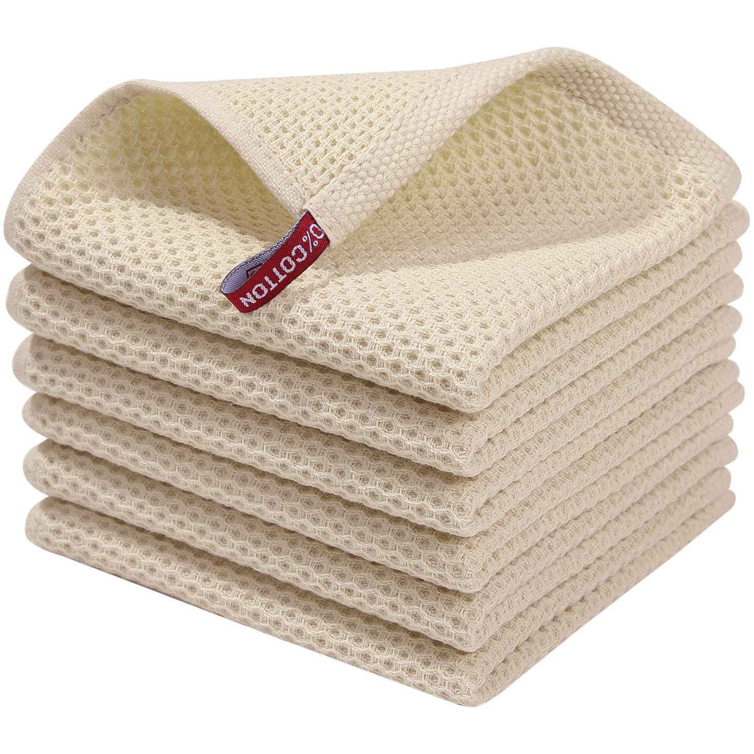 Maliben | 6-Pack: Cotton Waffle Woven Kitchen Towel