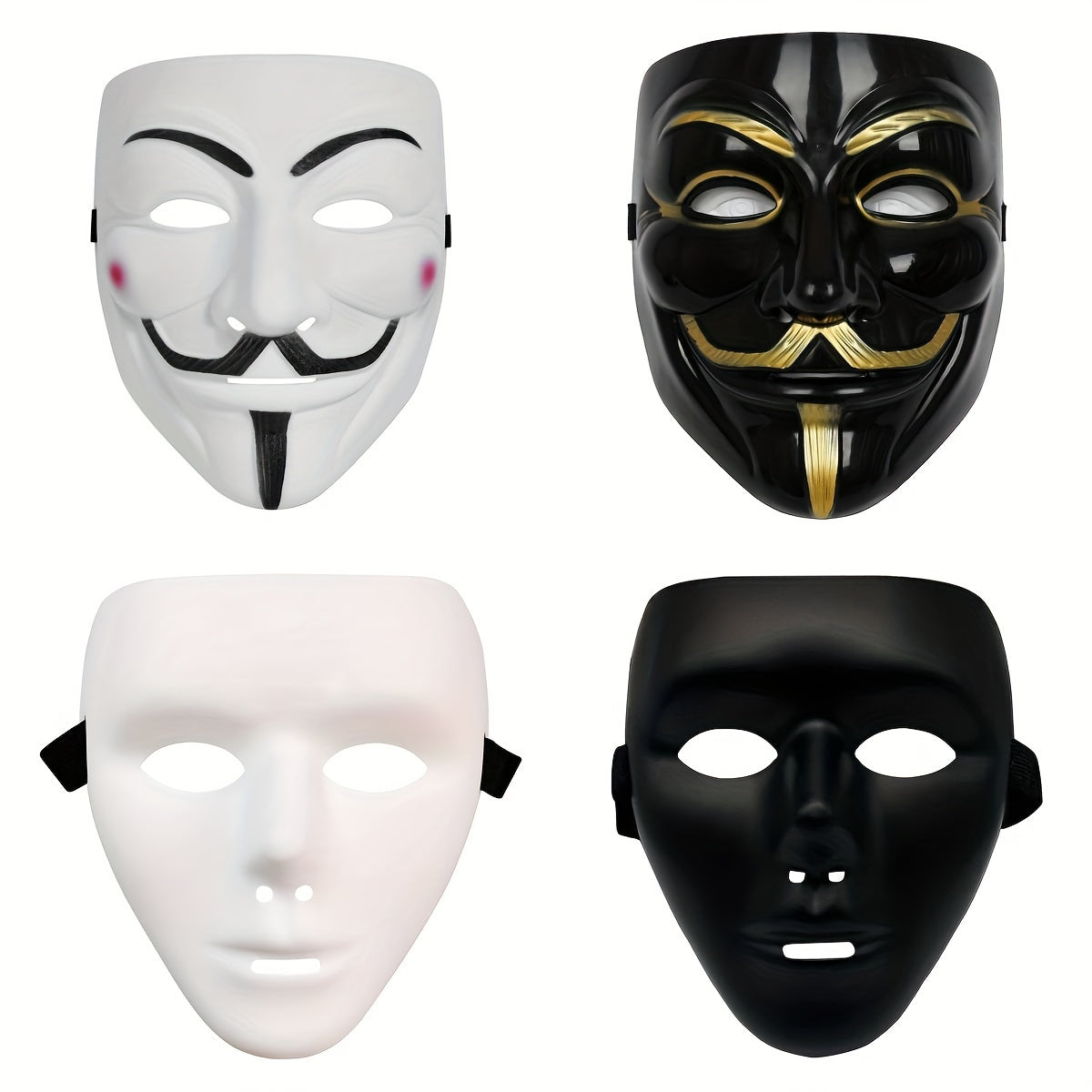 Maliben Anonymous Halloween Mask — Full-Face Cosplay Mask