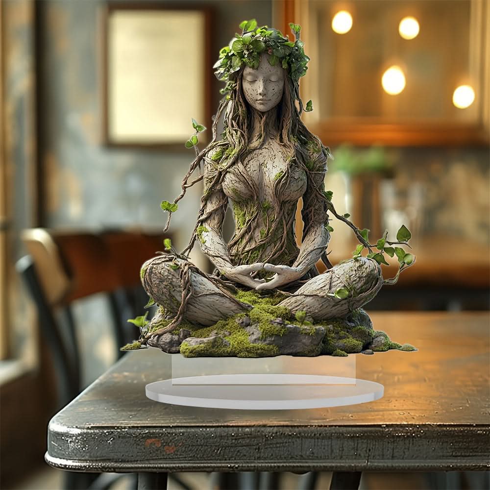 Maliben 2D Bohemian Goddess Statue — Acrylic Decorative Sculpture