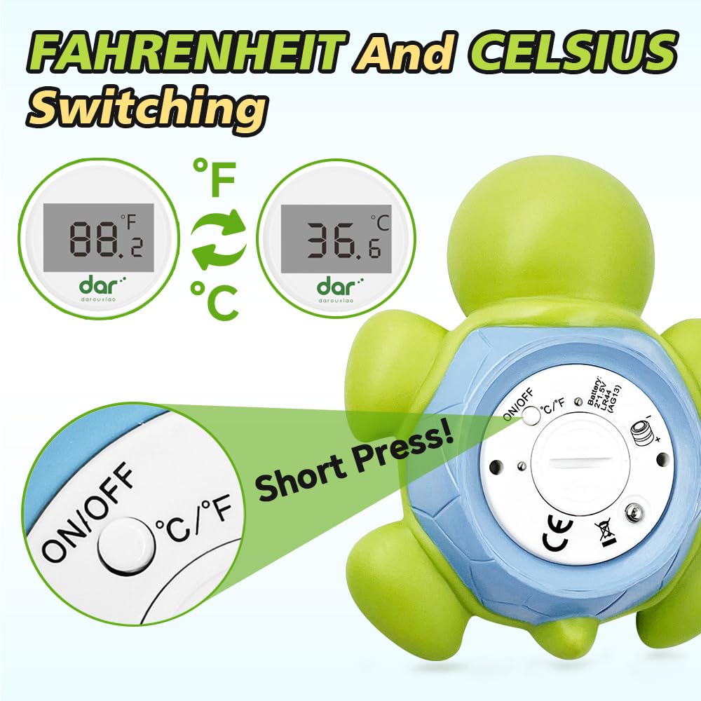Maliben | Aquaveilig Baby Bath Thermometer – Digital Display With 3 Colors And Temperature Warning