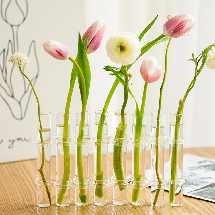 Maliben | Flexible Flower Vases With Hinges | Modern Glass Tube Vase