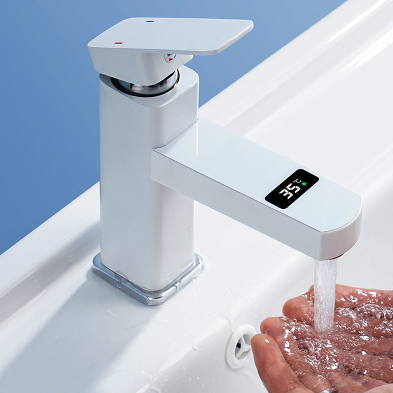 Maliben | Contemporary Sink Faucet Digital Display Monochrome Low Arch Basin Bathroom Sink