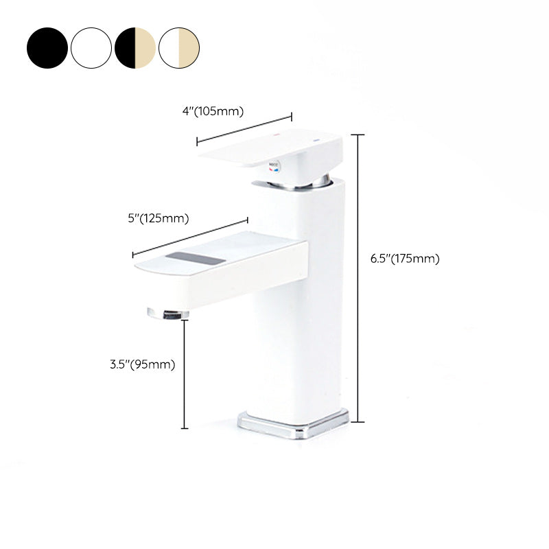 Maliben | Contemporary Sink Faucet Digital Display Monochrome Low Arch Basin Bathroom Sink