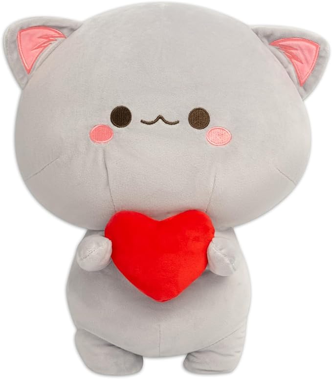 Maliben | Soft Grey Cat With Heart - Perfect Cuddly Toy For Everyone