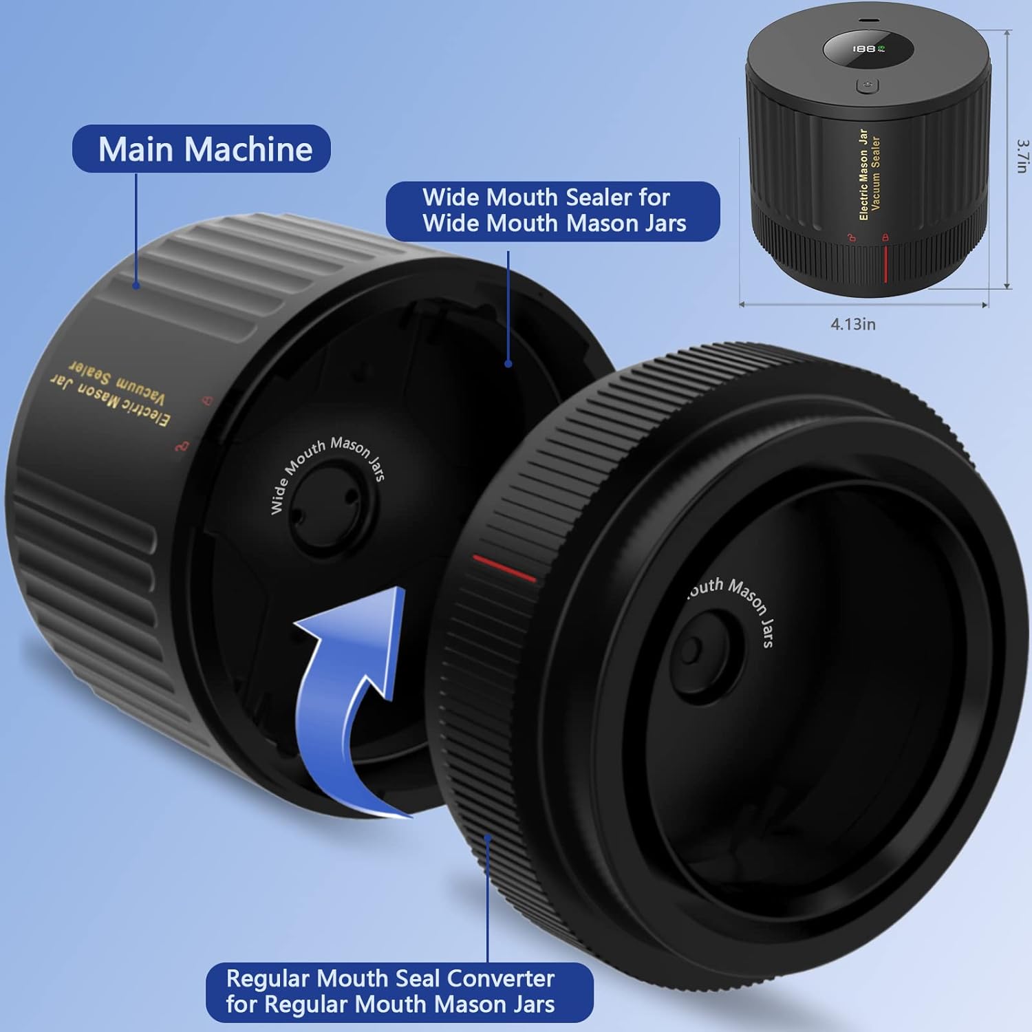 Maliben | Electric Mason Jar Vacuum Sealer Set - Preserve Freshness Quickly!