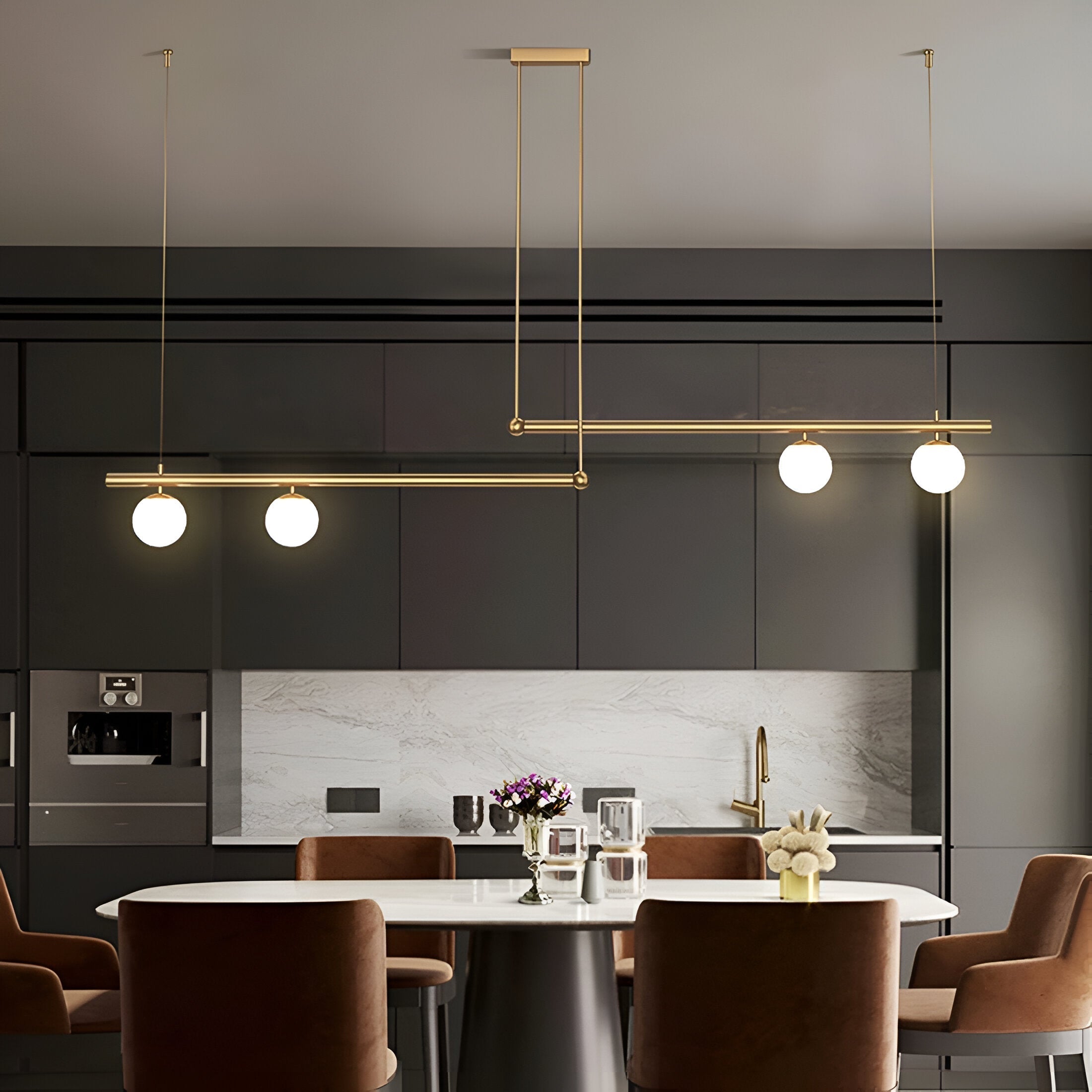 Maliben | Nordic Glass Linear Luxury Pendant Lamp