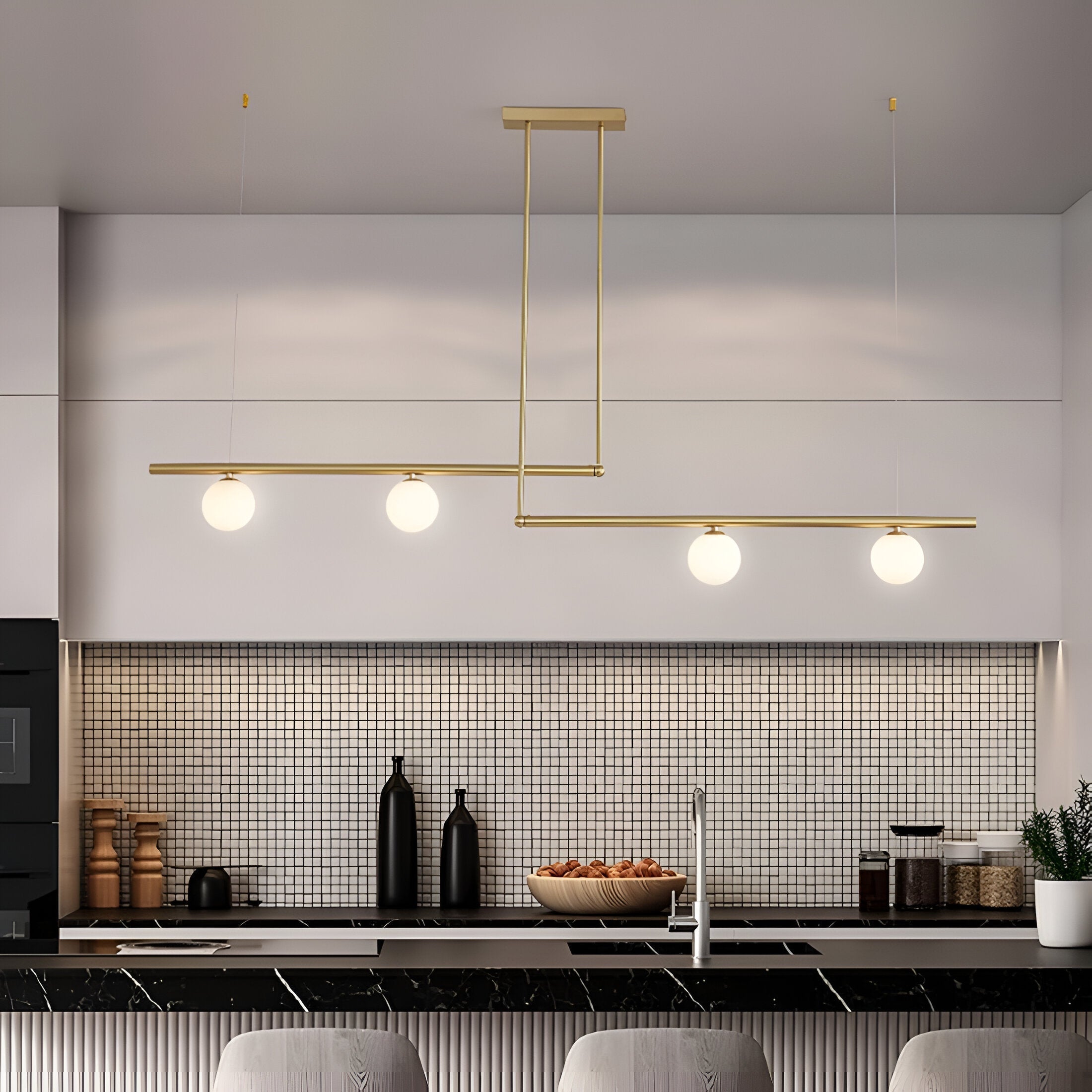 Maliben | Nordic Glass Linear Luxury Pendant Lamp