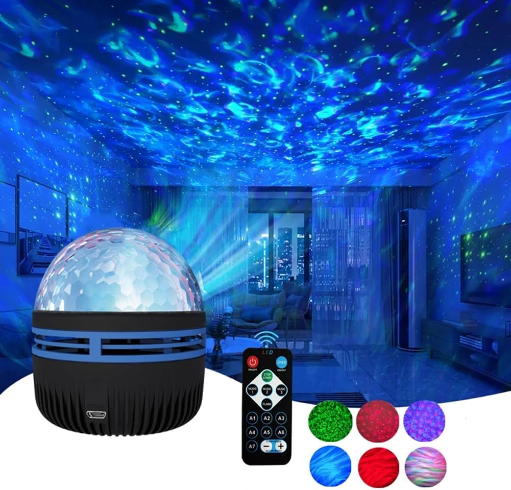 Maliben | 2-In-1 Night Light Starry Projector With Northern Lights & Ocean Waves