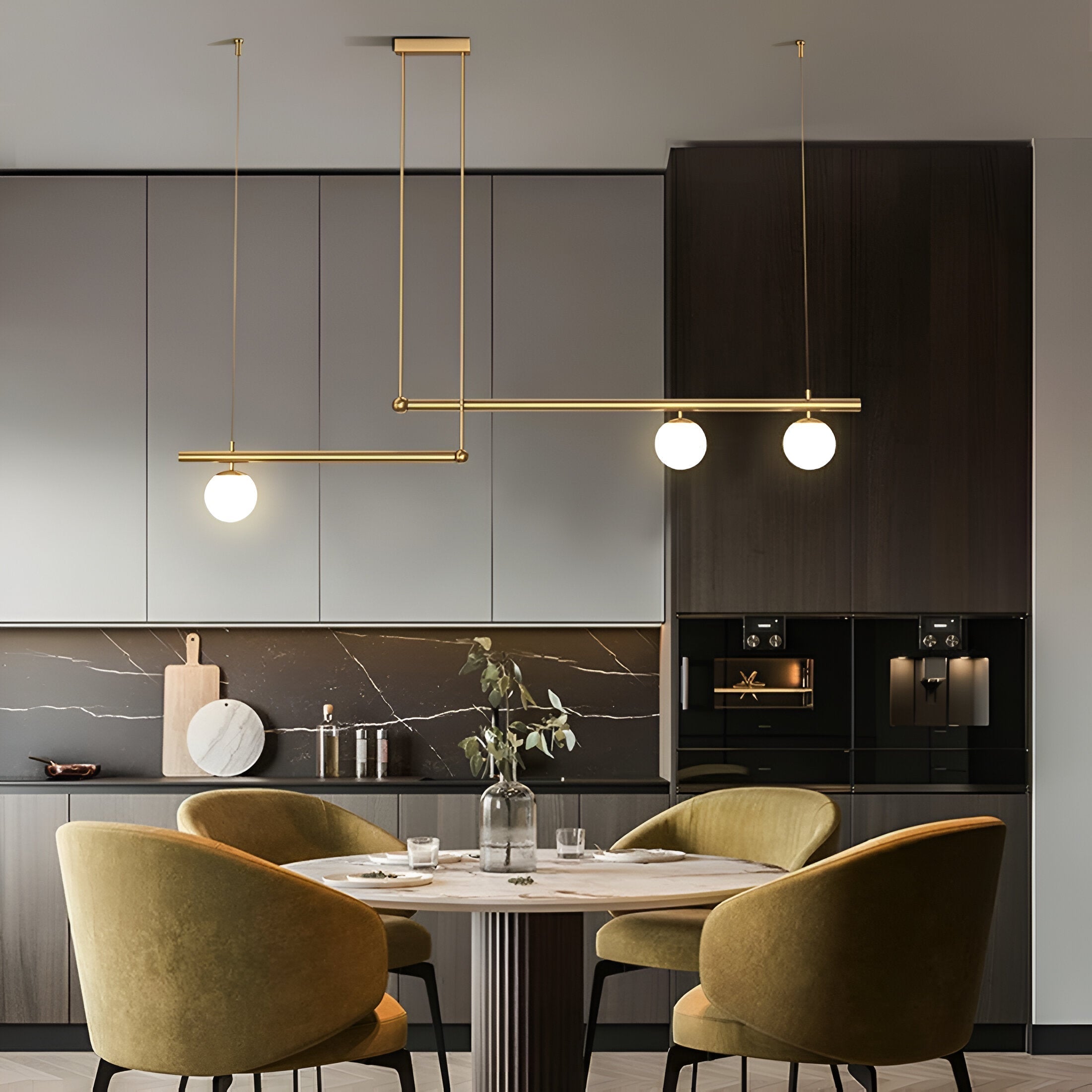 Maliben | Nordic Glass Linear Luxury Pendant Lamp